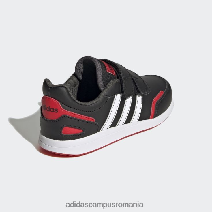 adidas campus romania roșu vs comutator 3 stil de viață alergare pantofi cu curele cu cârlig și buclă, stilați copii negru/alb/rosu J266N217703
