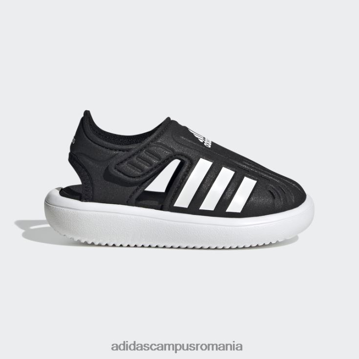 adidas campus romania sandale de apă de vară cu vârf închis, negre copii alb negru J266N217678