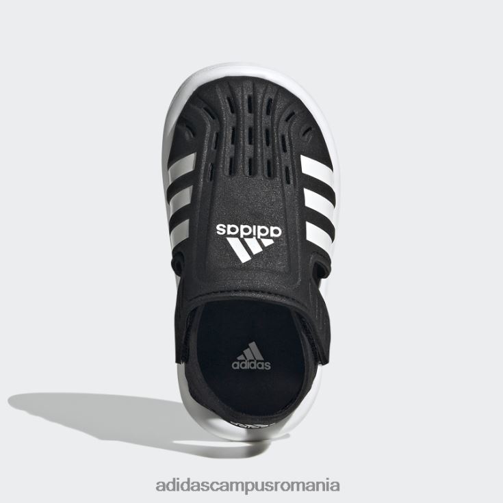 adidas campus romania sandale de apă de vară cu vârf închis, negre copii alb negru J266N217678