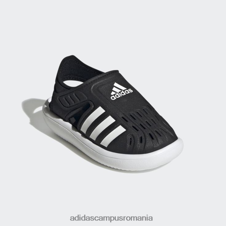 adidas campus romania sandale de apă de vară cu vârf închis, negre copii alb negru J266N217678
