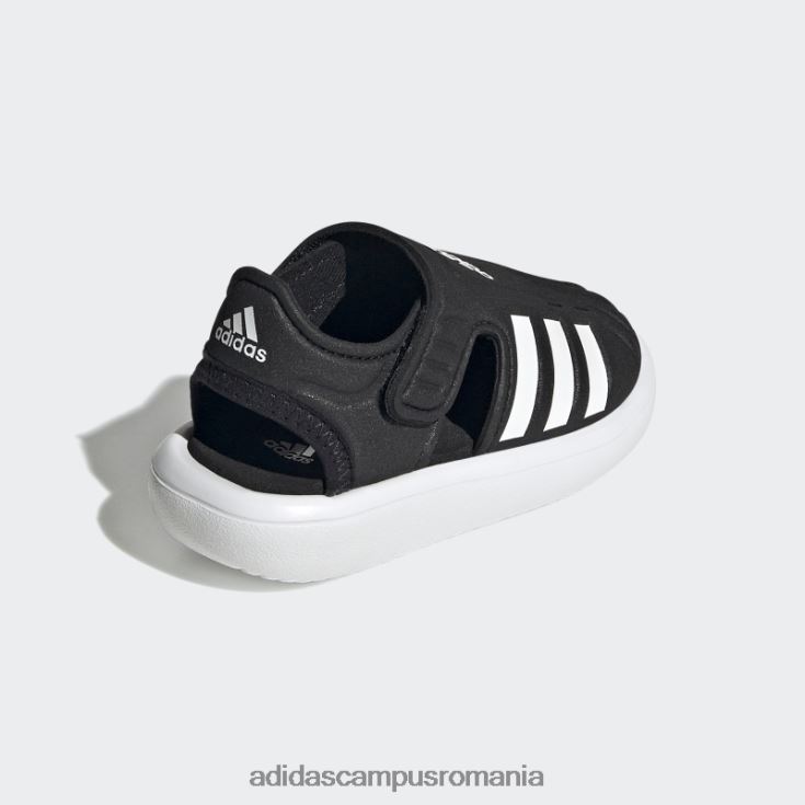 adidas campus romania sandale de apă de vară cu vârf închis, negre copii alb negru J266N217678