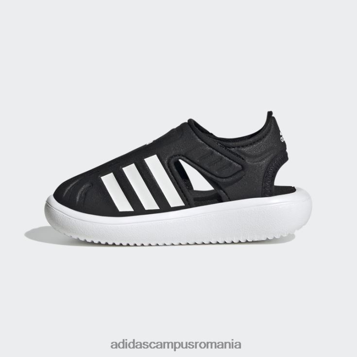 adidas campus romania sandale de apă de vară cu vârf închis, negre copii alb negru J266N217678