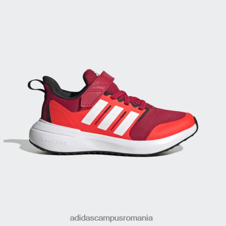 adidas campus romania scarlet fortarun 2.0 cloudfoam pantofi cu curea din dantelă elastică copii stacojiu/alb/rosu J266N211194