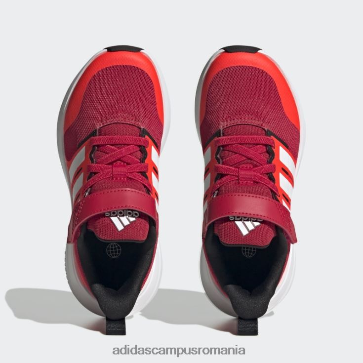 adidas campus romania scarlet fortarun 2.0 cloudfoam pantofi cu curea din dantelă elastică copii stacojiu/alb/rosu J266N211194