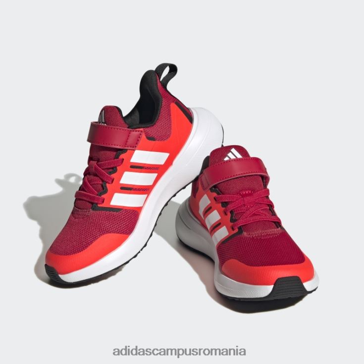 adidas campus romania scarlet fortarun 2.0 cloudfoam pantofi cu curea din dantelă elastică copii stacojiu/alb/rosu J266N211194
