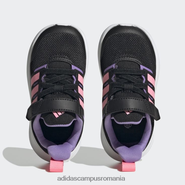 adidas campus romania violet fortarun 2.0 cloudfoam pantofi cu curea din dantela elastica copii negru/roz fascicul/violet J266N211365