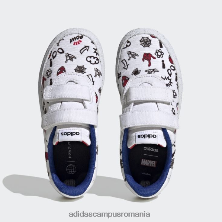adidas campus romania white fashion x marvel vulcraid3r pantofi cu cârlig și buclă spider-man copii alb/stacojiu J266N218233