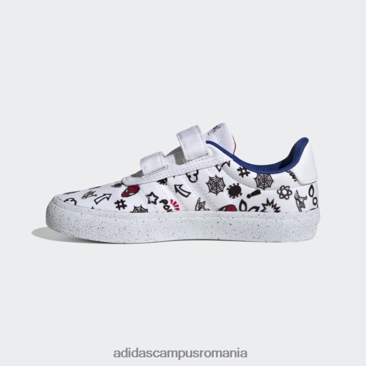 adidas campus romania white fashion x marvel vulcraid3r pantofi cu cârlig și buclă spider-man copii alb/stacojiu J266N218233