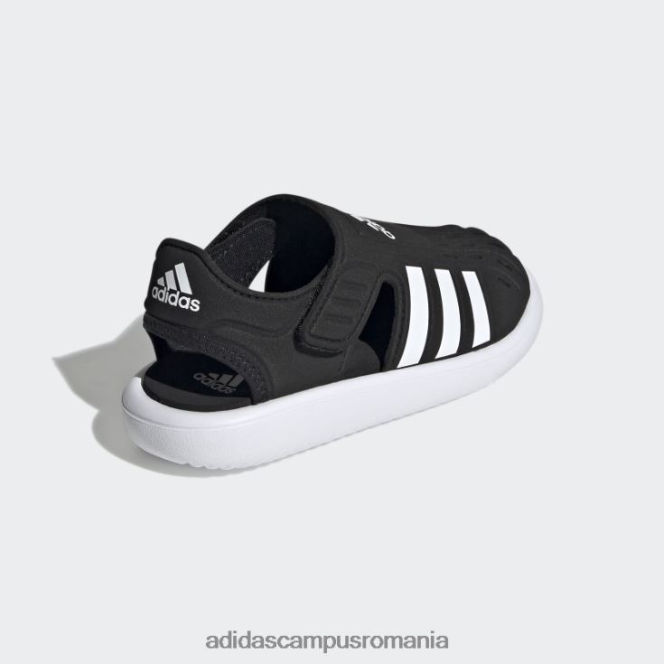 adidas campus romania sandale de apă cu vârf închis de vară negre copii alb negru J266N211402