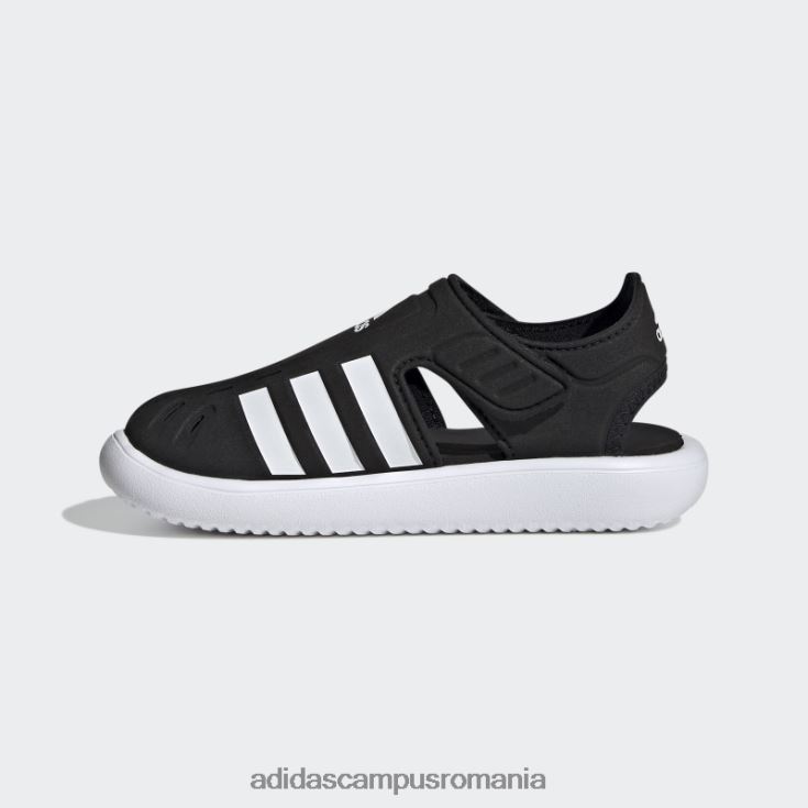 adidas campus romania sandale de apă cu vârf închis de vară negre copii alb negru J266N211402