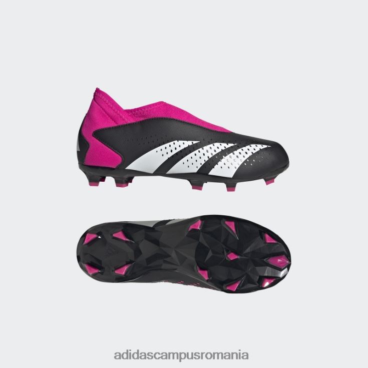 adidas campus romania acuratețea prădătorului negru.3 crampoane fără șireturi pentru teren ferm copii negru/alb/roz J266N211315