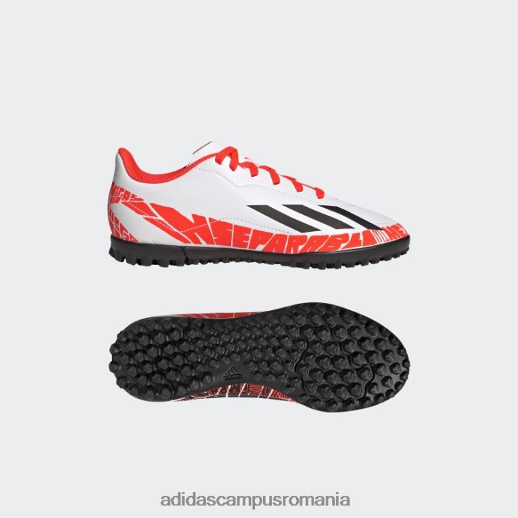 adidas campus romania alb x speedportal messi.4 pantofi gazon copii alb/negru/rosu J266N211494