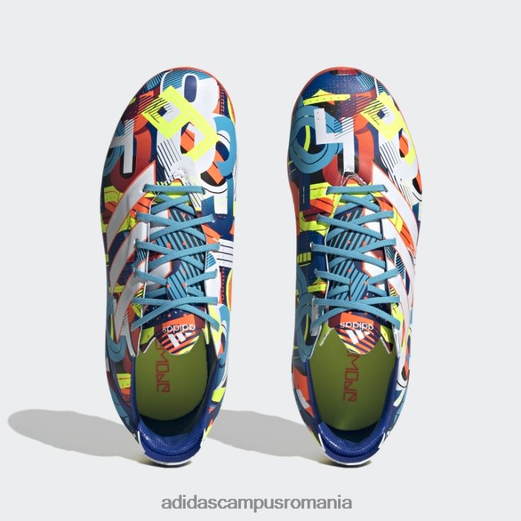 adidas campus romania crampoane de fotbal cian pentru teren ferm copii cyan/alb/rosu J266N224868