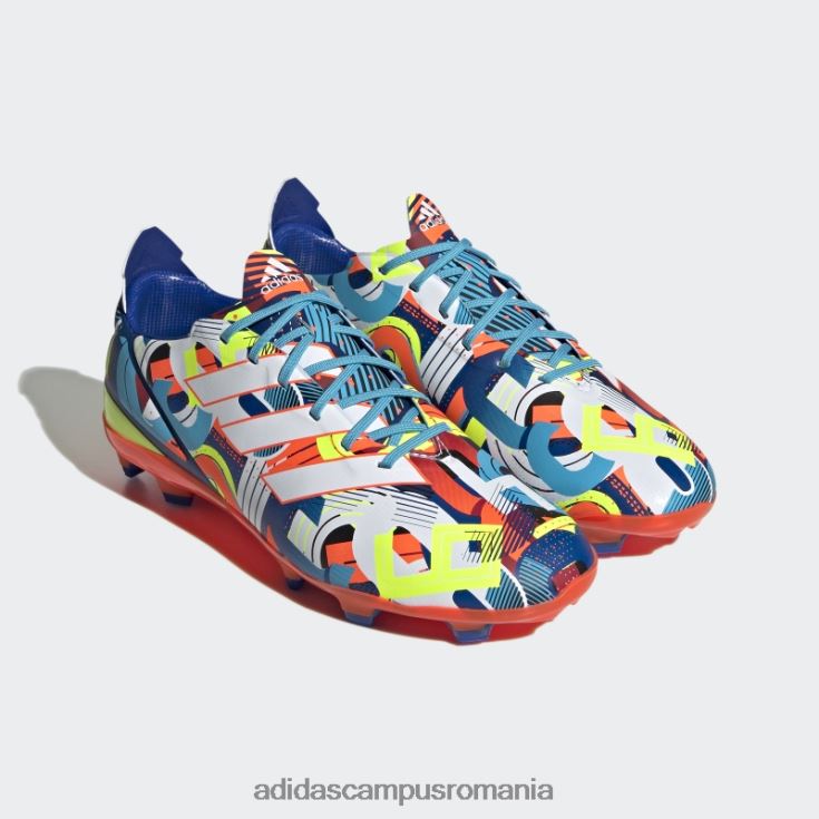 adidas campus romania crampoane de fotbal cian pentru teren ferm copii cyan/alb/rosu J266N224868