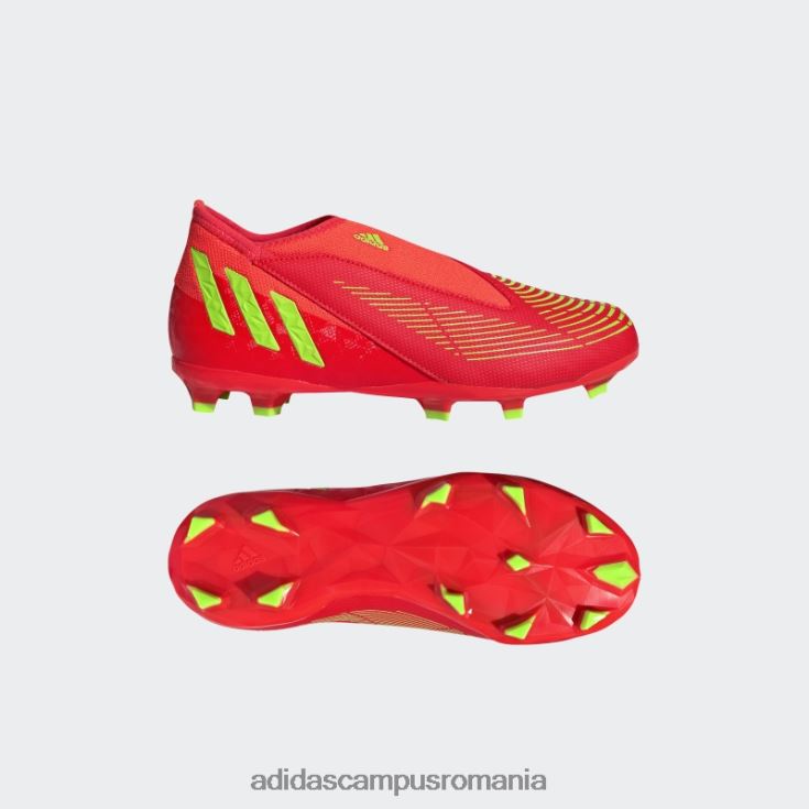 adidas campus romania predator edge.3 crampoane de teren ferm fără șireturi roșii adidas copii roșu/verde/negru J266N211490