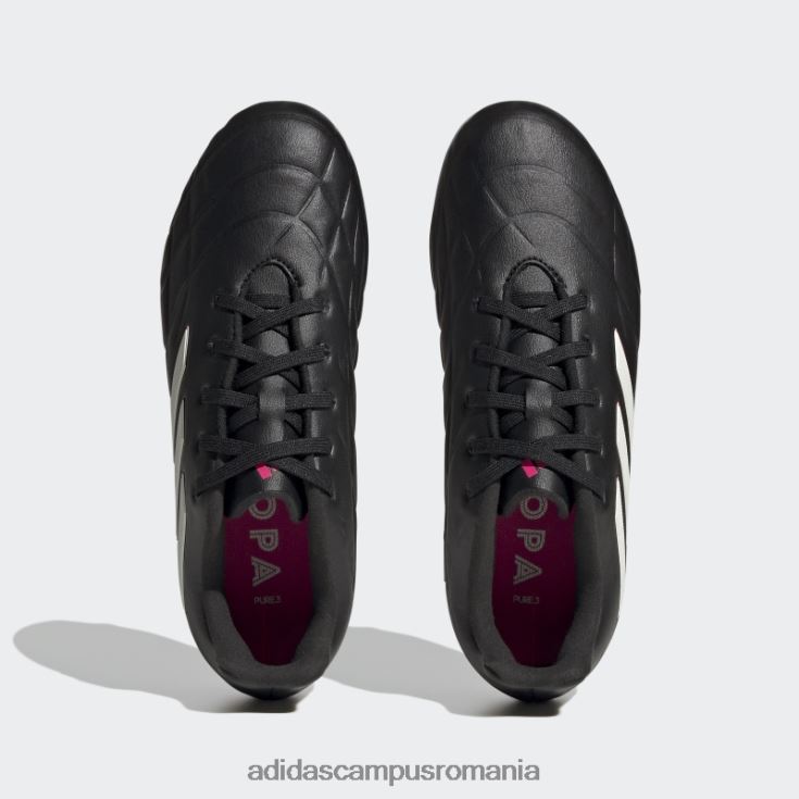 adidas campus romania roz aprins copa pure.3 crampoane de fotbal pentru teren ferm copii negru/zero metalic/roz J266N224866