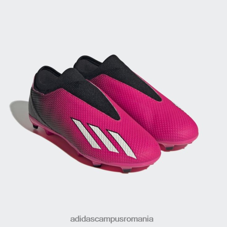 adidas campus romania roz x speedportal.3 crampoane de fotbal pentru teren ferm, fără șireturi, adidas copii roz/zero metalic/negru J266N224855