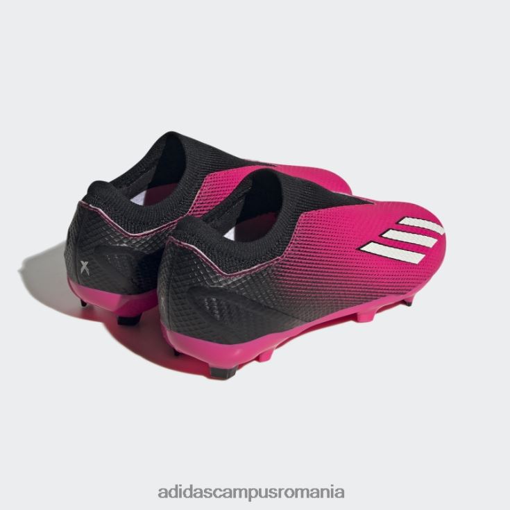 adidas campus romania roz x speedportal.3 crampoane de fotbal pentru teren ferm, fără șireturi, adidas copii roz/zero metalic/negru J266N224855