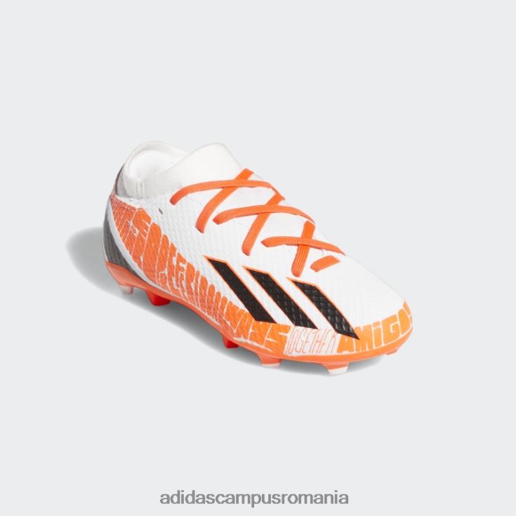 adidas campus romania x speedportal messi.3 crape de teren ferm alb copii alb/negru/rosu J266N211509