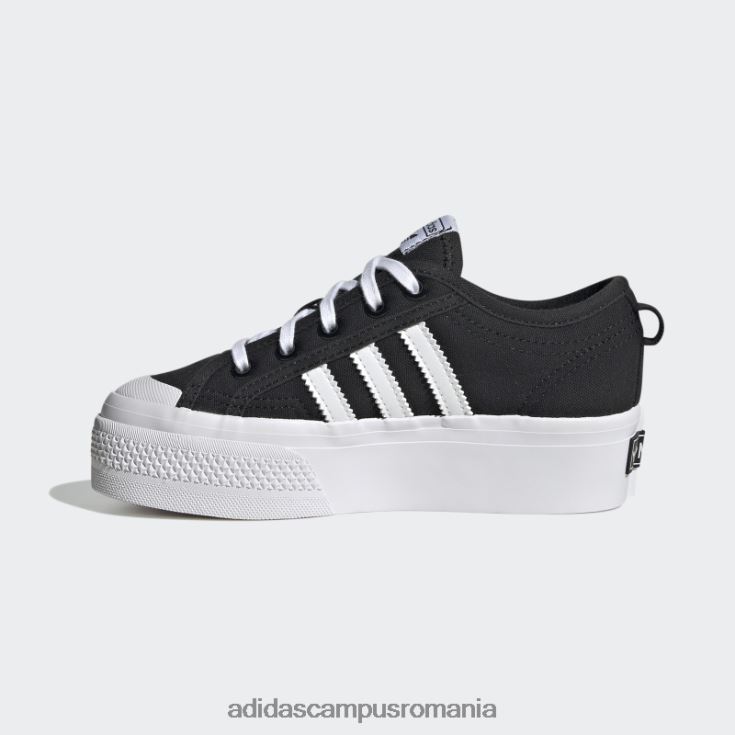 adidas campus romania fashion nizza pantofi cu platformă alb copii alb negru J266N217988