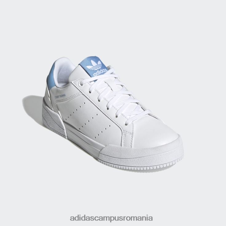 adidas campus romania pantofi albi court tourino copii alb/albastru deschis/negru J266N218065