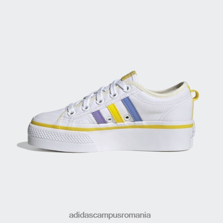 adidas campus romania pantofi cu platformă nizza albi la modă copii alb/galben J266N211302