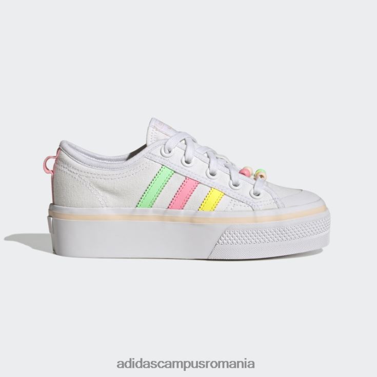 adidas campus romania pantofi cu platformă nizza beam roz copii alb/galben/roz fascicul J266N218075