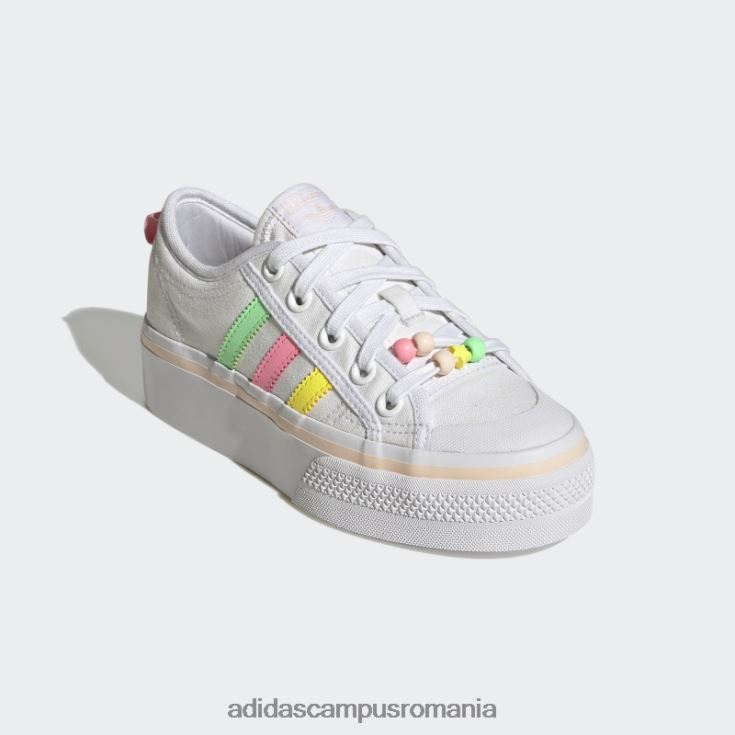 adidas campus romania pantofi cu platformă nizza beam roz copii alb/galben/roz fascicul J266N218075