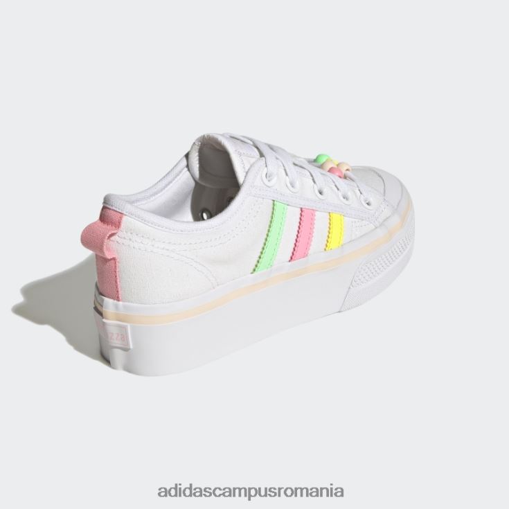 adidas campus romania pantofi cu platformă nizza beam roz copii alb/galben/roz fascicul J266N218075