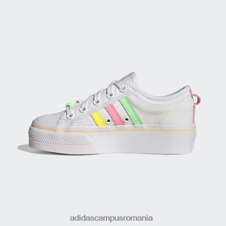 adidas campus romania pantofi cu platformă nizza beam roz copii alb/galben/roz fascicul J266N218075