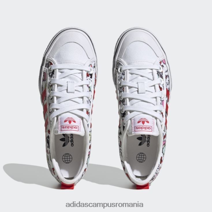 adidas campus romania pantofi cu platformă nizza roșii stilați copii alb/negru/rosu J266N211248