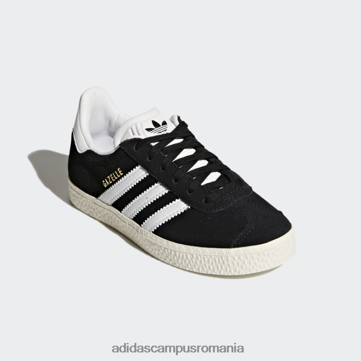 adidas campus romania pantofi gazel metalici aurii copii negru/alb/auriu metalic J266N23521