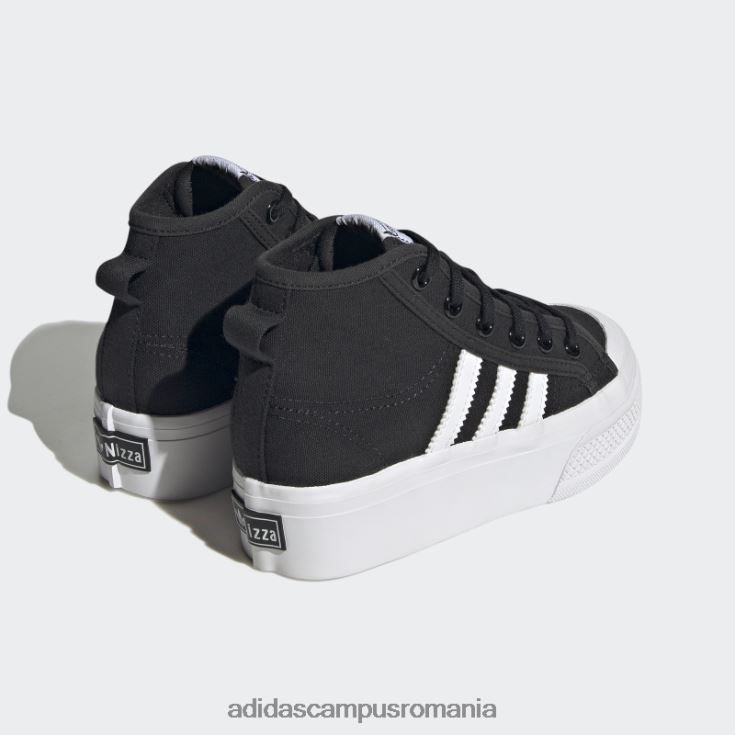 adidas campus romania pantofi mijlocii platforma nizza alb copii alb negru J266N211330