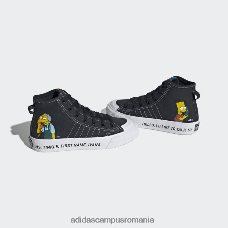 adidas campus romania pantofi nizza hi rf negri copii alb negru J266N218199