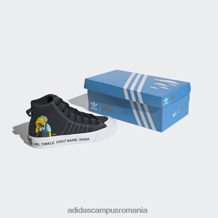 adidas campus romania pantofi nizza hi rf negri copii alb negru J266N218199