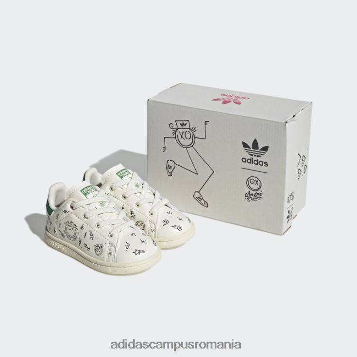 adidas campus romania pantofi stan smith alb fierbinte copii alb negru J266N212044