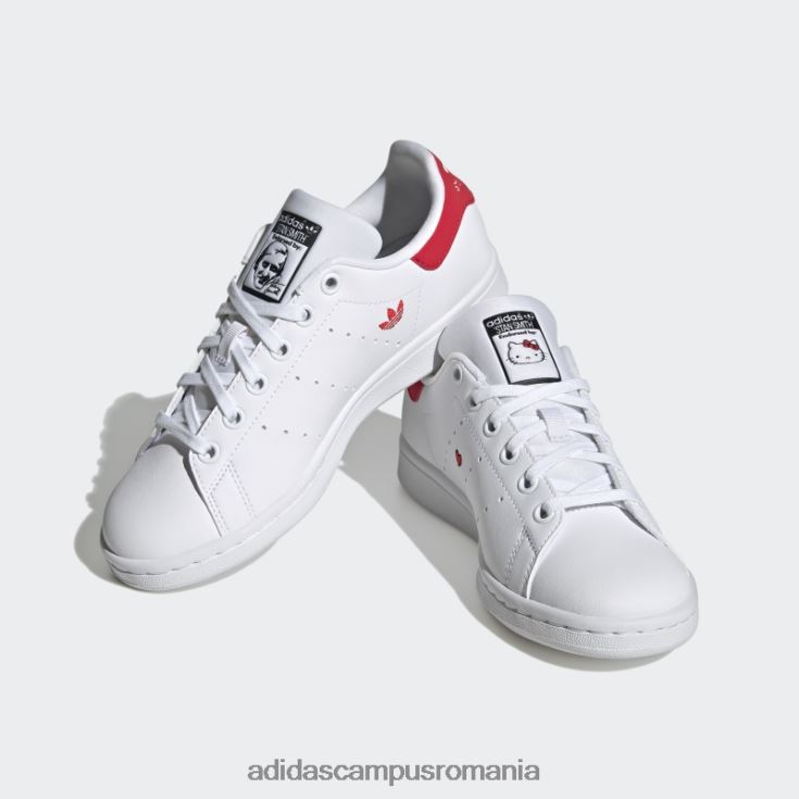 adidas campus romania pantofi stan smith roșii de modă copii alb/negru/rosu J266N211420