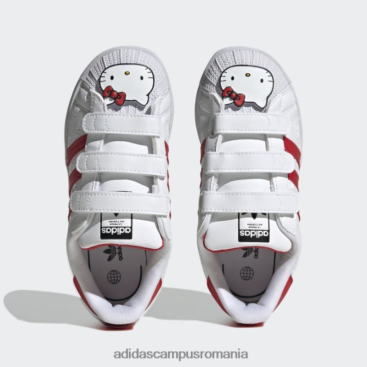 adidas campus romania pantofi superstar hello kitty albi copii alb/rosu/negru J266N211564