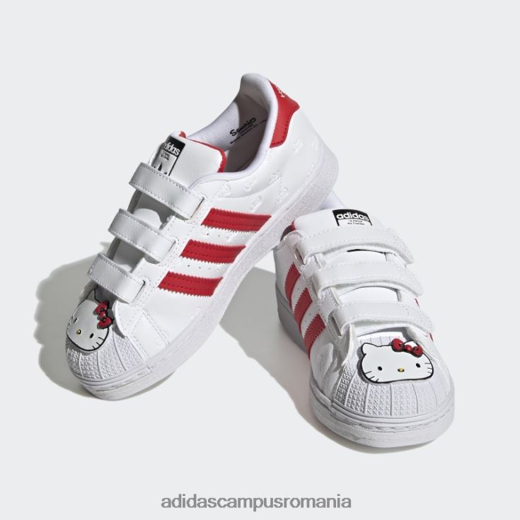 adidas campus romania pantofi superstar hello kitty albi copii alb/rosu/negru J266N211564
