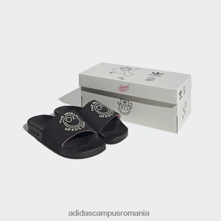 adidas campus romania papuci adilette x andré saraiva negru copii negru/alb/roz J266N211497