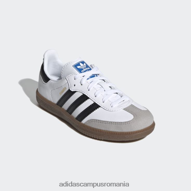 adidas campus romania samba gum og pantofi copii alb/negru/gumă J266N217603