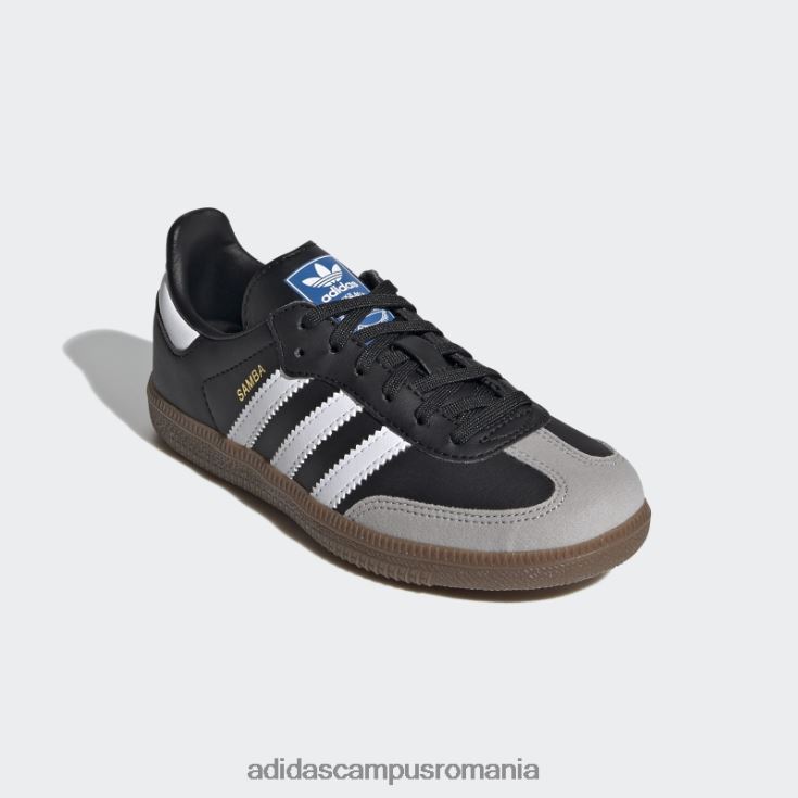 adidas campus romania samba og pantofi albi copii alb/negru/gumă J266N217648
