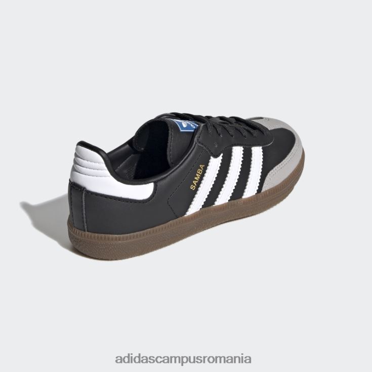 adidas campus romania samba og pantofi albi copii alb/negru/gumă J266N217648
