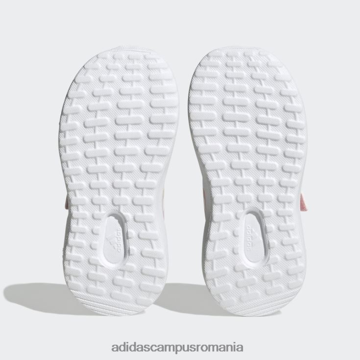 adidas campus romania auriu fortarun 2.0 cloudfoam sport alergare elastic dantela top curea pantofi moda copii roz/alb/auriu J266N224455