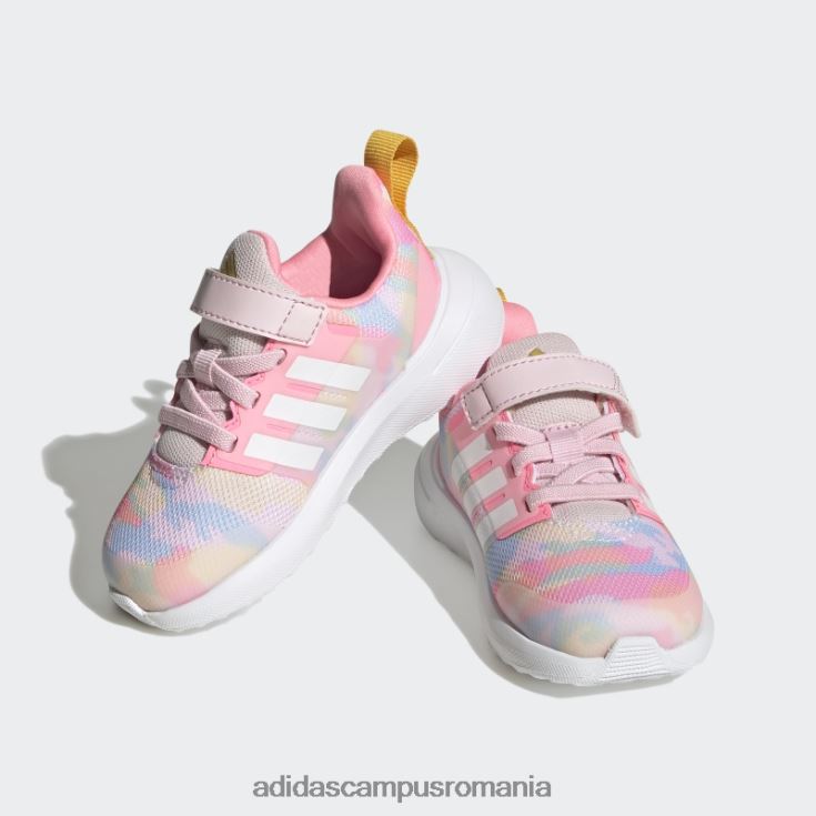 adidas campus romania auriu fortarun 2.0 cloudfoam sport alergare elastic dantela top curea pantofi moda copii roz/alb/auriu J266N224455