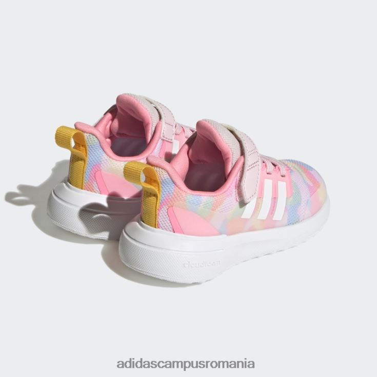 adidas campus romania auriu fortarun 2.0 cloudfoam sport alergare elastic dantela top curea pantofi moda copii roz/alb/auriu J266N224455