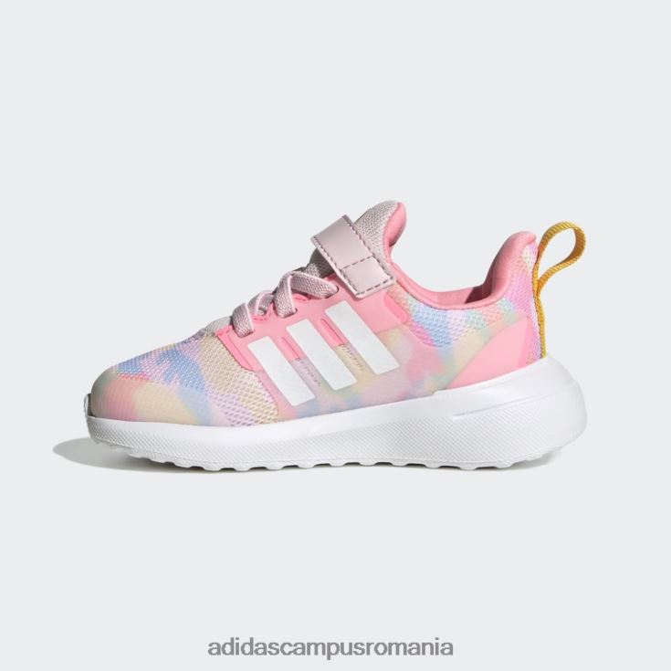 adidas campus romania auriu fortarun 2.0 cloudfoam sport alergare elastic dantela top curea pantofi moda copii roz/alb/auriu J266N224455