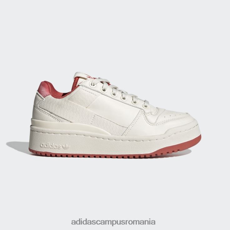 adidas campus romania forum bold pantofi jos albi copii alb roșu J266N224728