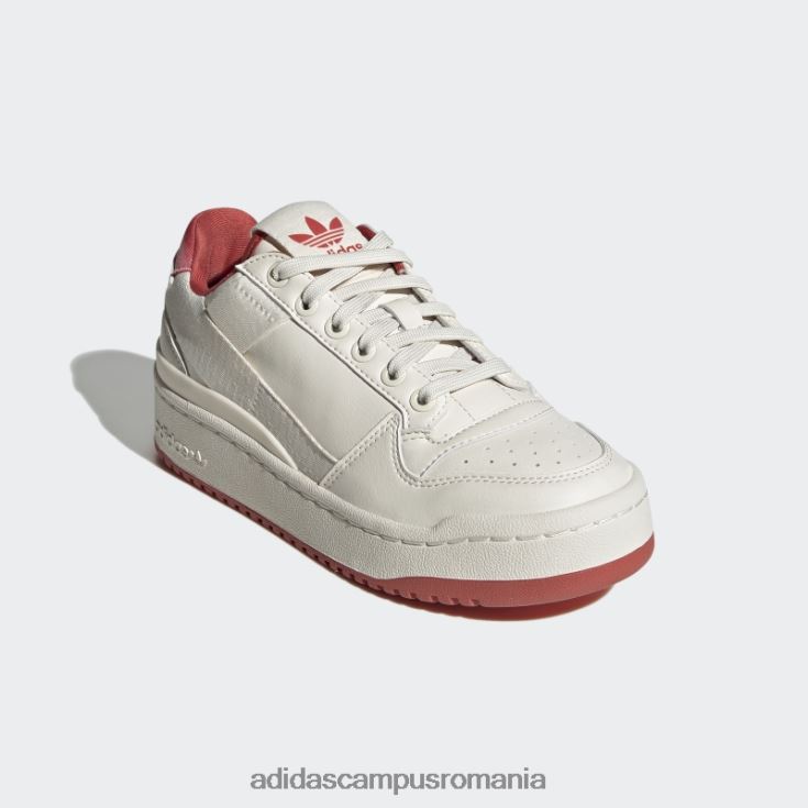 adidas campus romania forum bold pantofi jos albi copii alb roșu J266N224728