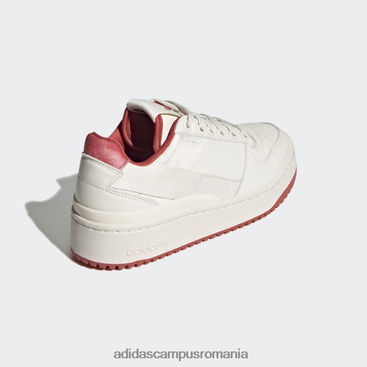 adidas campus romania forum bold pantofi jos albi copii alb roșu J266N224728